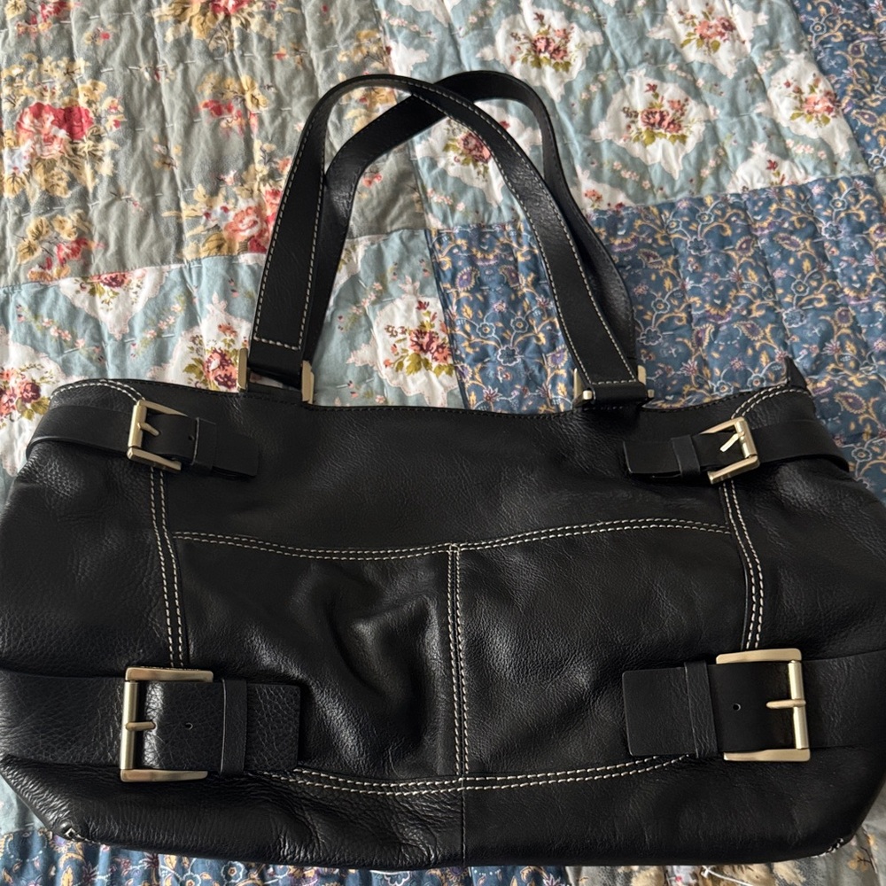 Black Leather Michael Kors tote bag